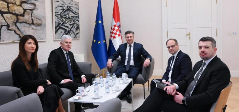 Predsjednik Čović i članica Predsjedništva Filipović u Zagrebu održali sastanak s predsjednikom Vlade Republike Hrvatske Plenkovićem